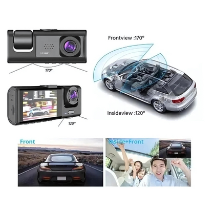 Dual Full HD Dash Cam: Front and Interior, Easy Installation"